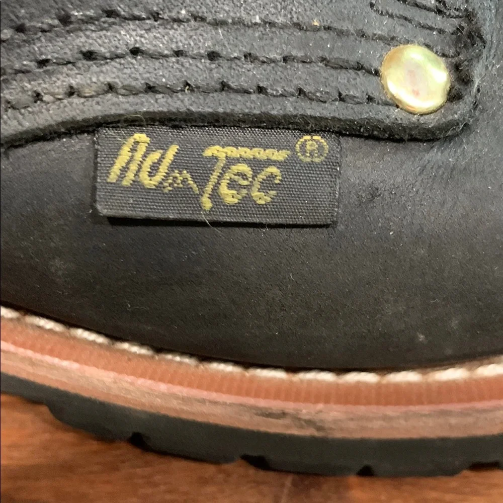 Ad Tec Black Leather Ankle-High Boots with Durable Sole - Picture 12 of 15